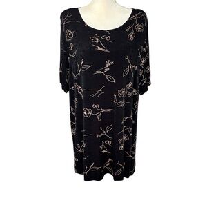 Casual Corner tunic/blouse Size 24W Floral cottage fairy office dressy party